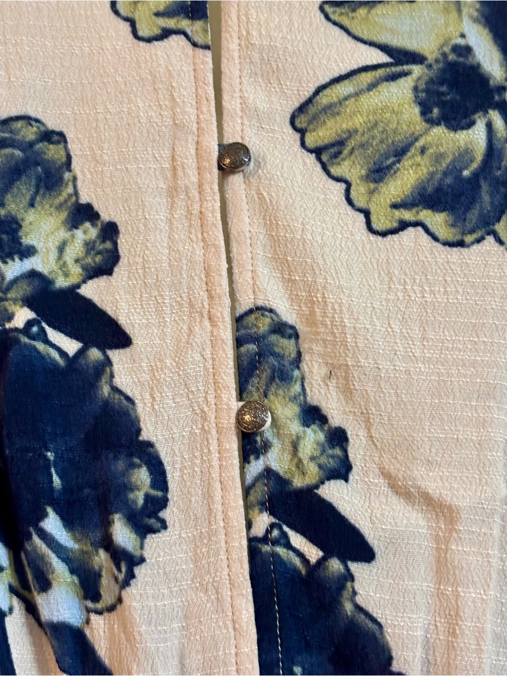 Free People Blush Floral Wrap Romper with Navy & Olive Accents - Picture 14 of 16